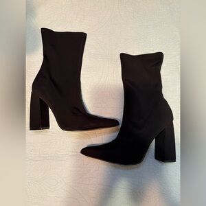 Fashion Nova Los Angeles Sleek Black Sock Boots Size 11